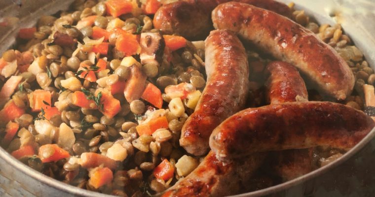 Čočka s klobáskami