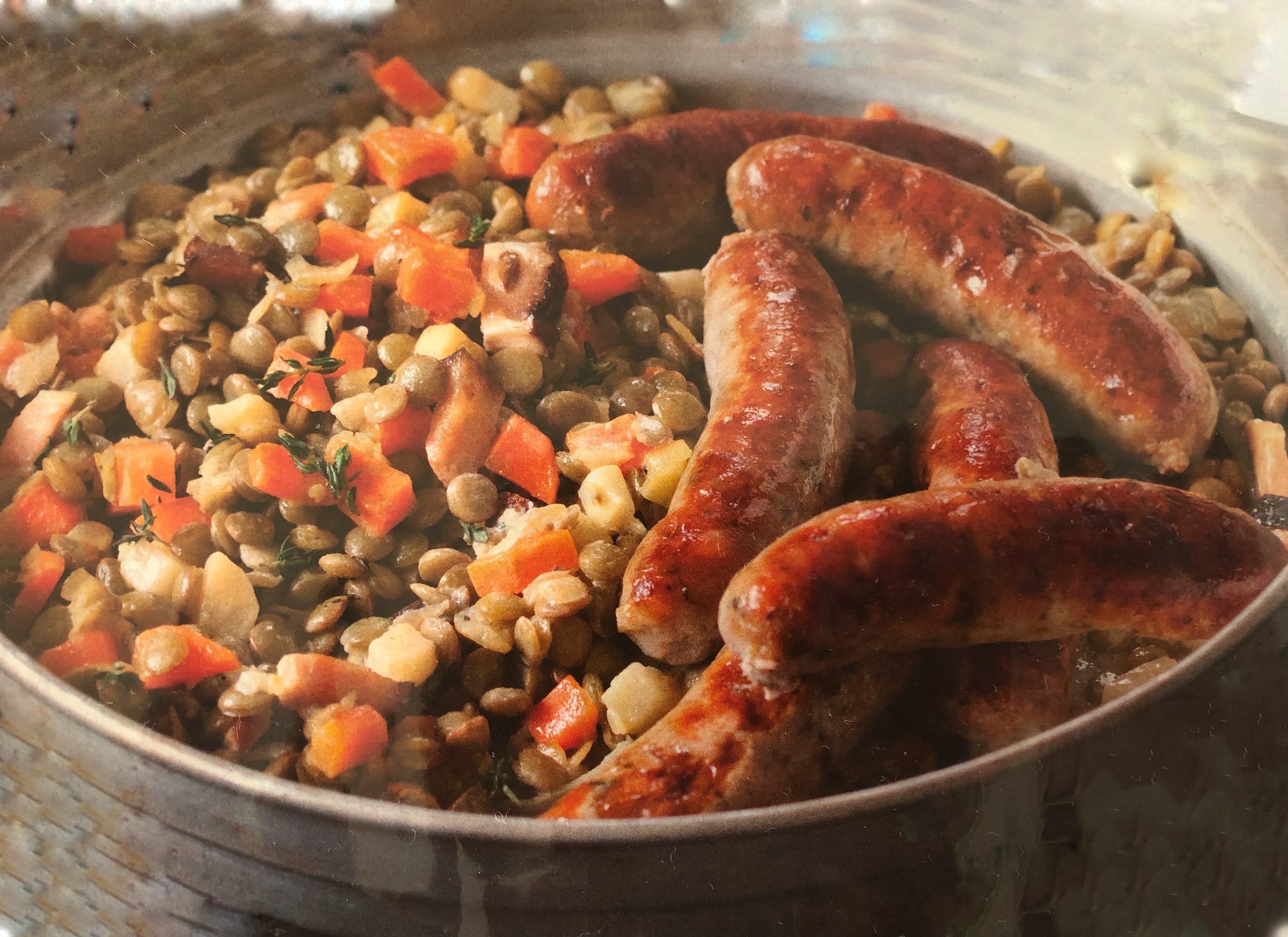 Čočka s klobáskami