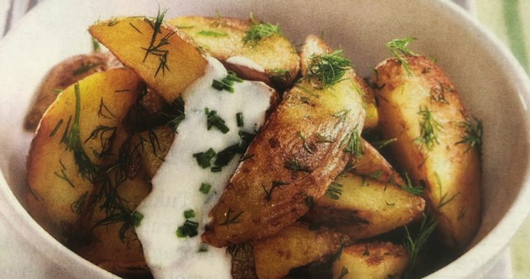 Koprové brambory s kuřecími paličkami