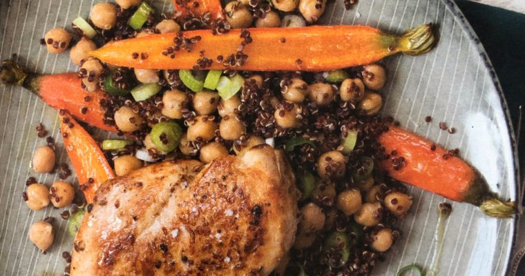 Kuřecí prsa s pečenou mrkví