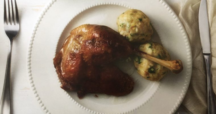 Konfitovaná husa se špekovými knedlíky