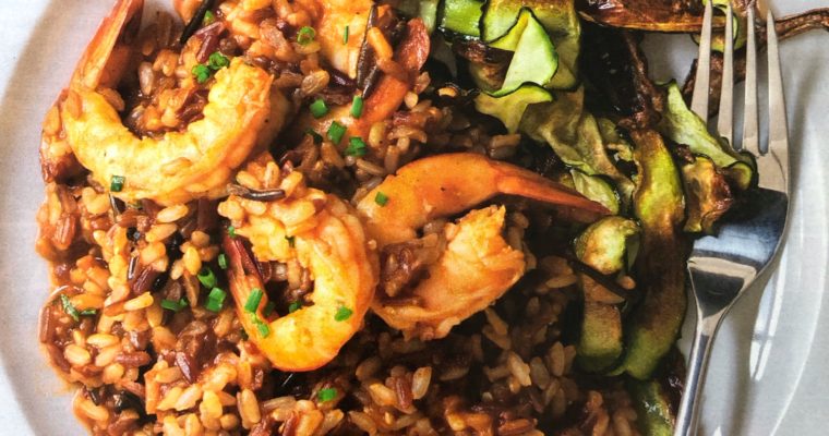 Rizoto s krevetami a křupavou cuketou