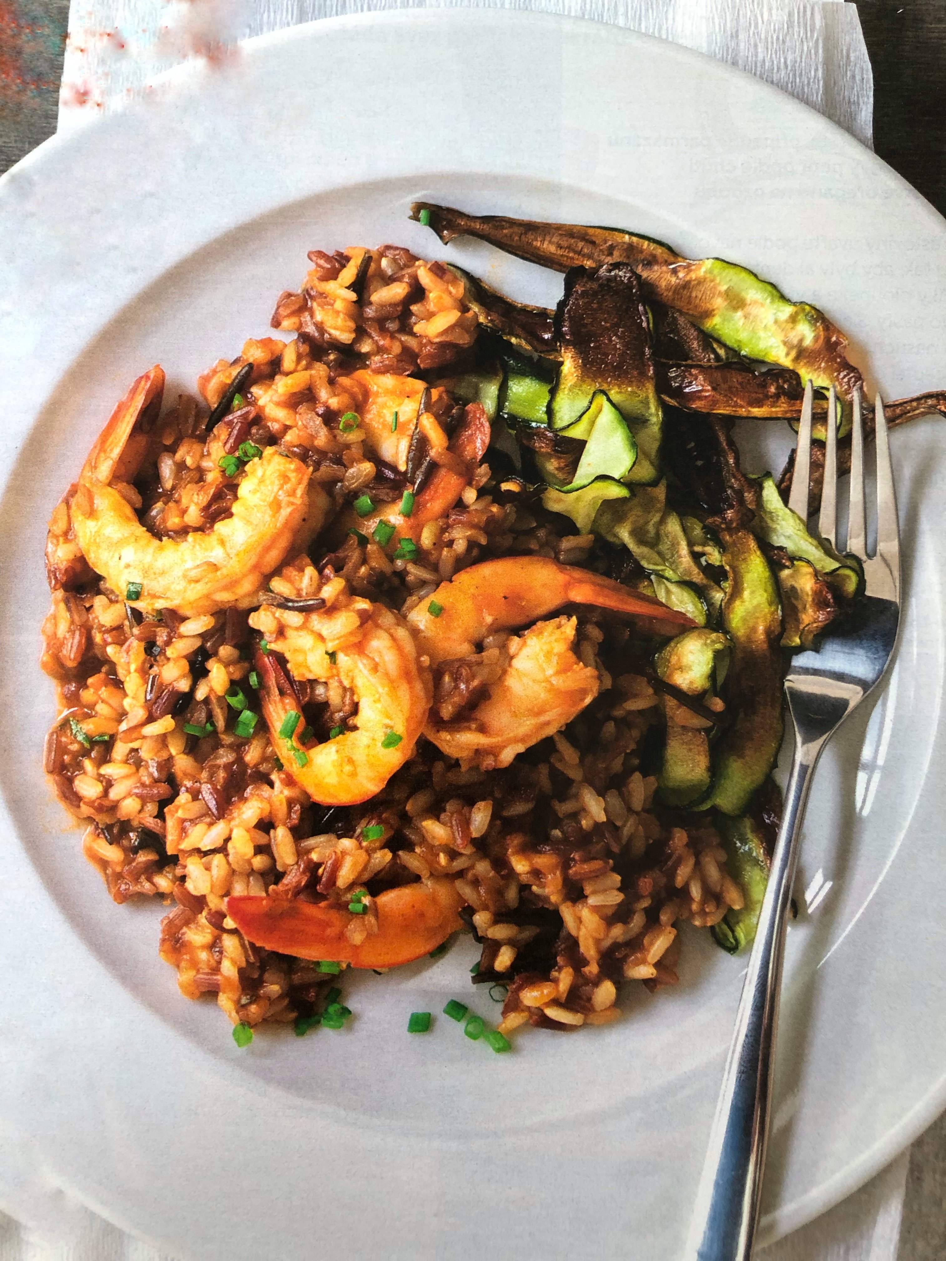 Rizoto s krevetami a křupavou cuketou