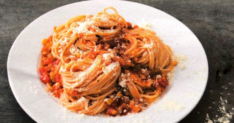 Těstoviny s červenou čočkou