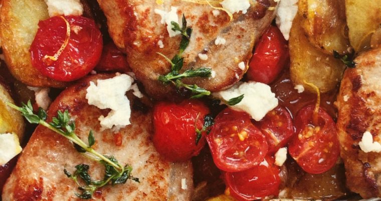 Vepřové plátky se sýrem feta