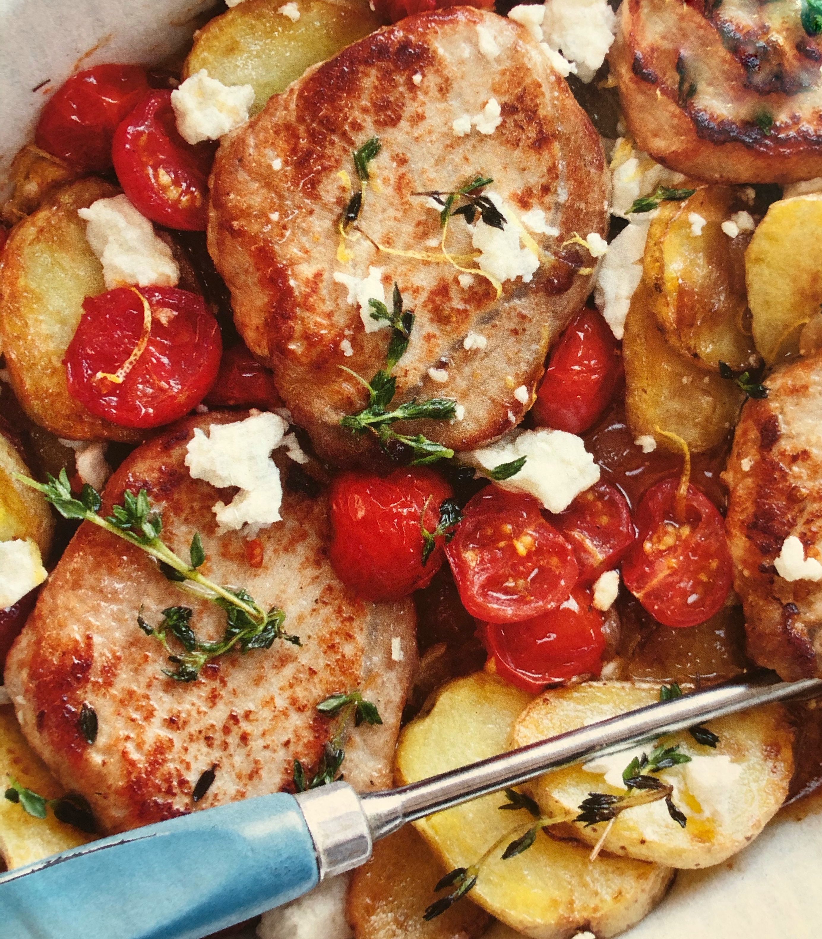 Vepřové plátky se sýrem feta