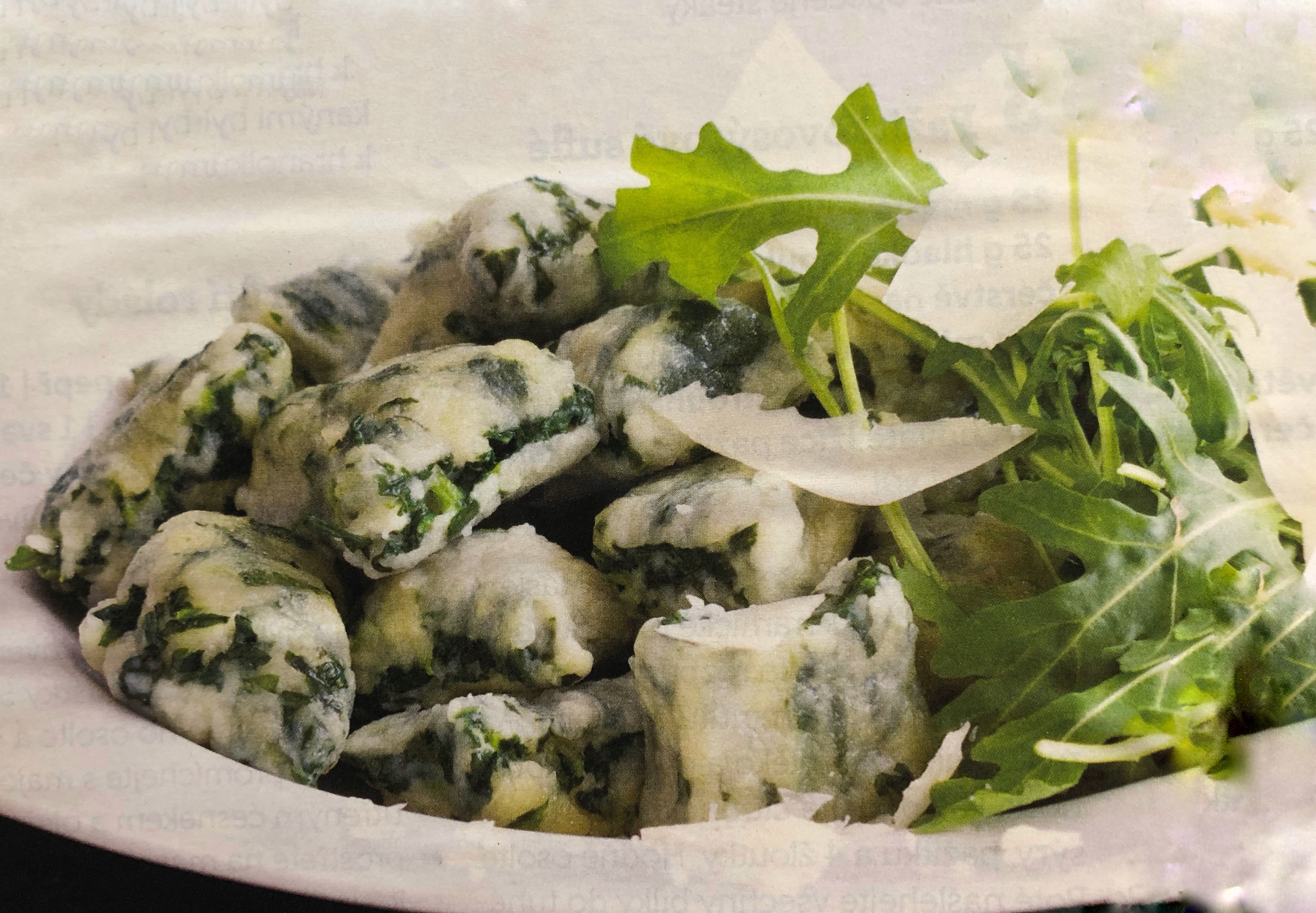 Bazalkovo-špenátové noky