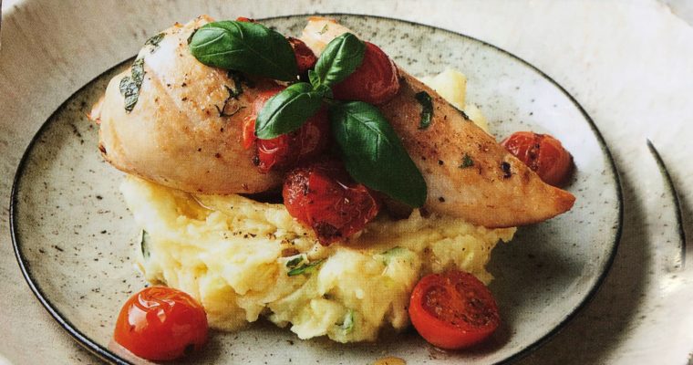 Kuřecí prsa plněná kozím sýrem a sušenými rajčaty