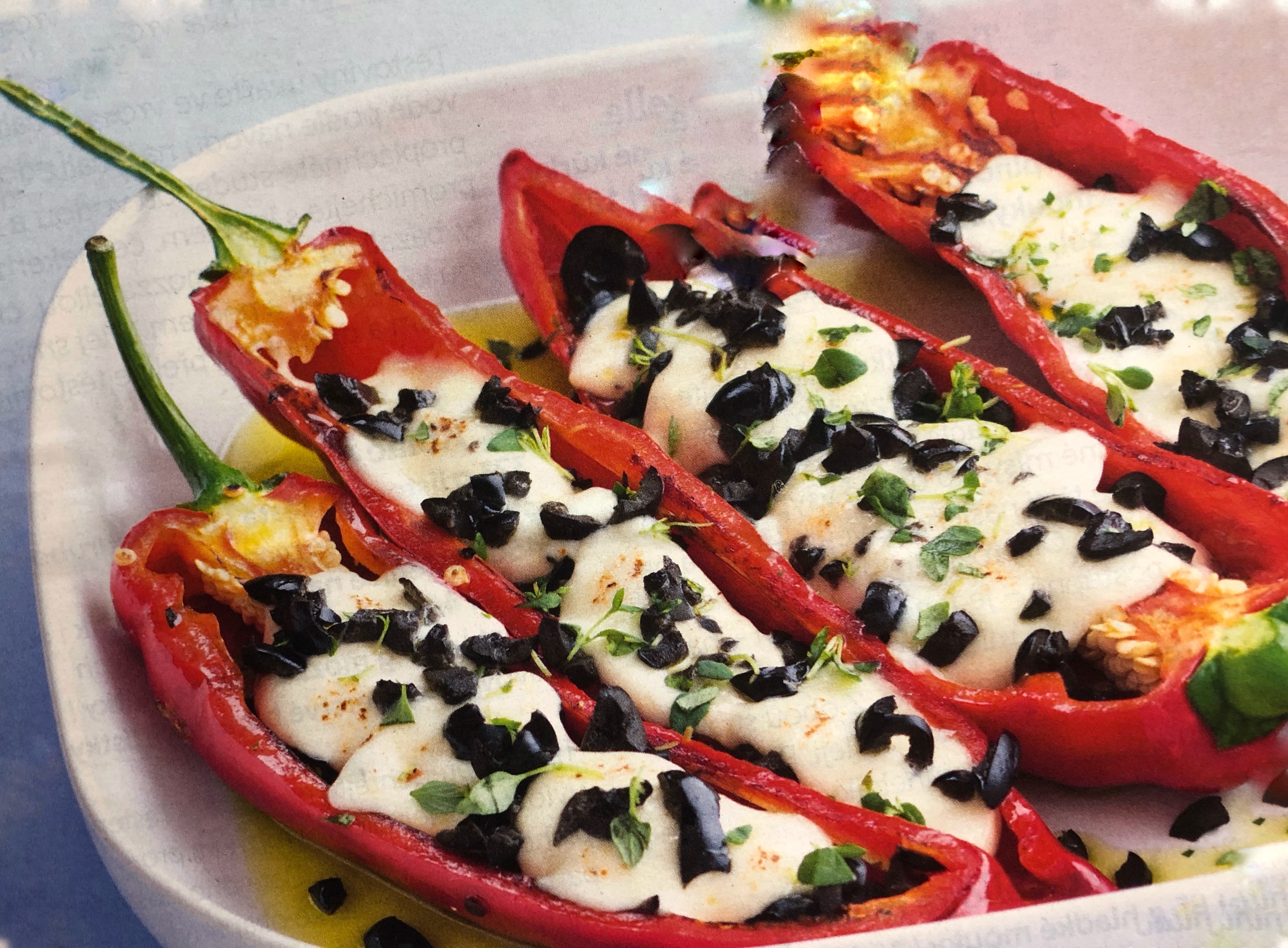 Papriky zapečené s mozzarellou