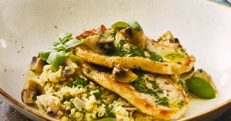 Vepřové balíčky s houbovým bulgurem