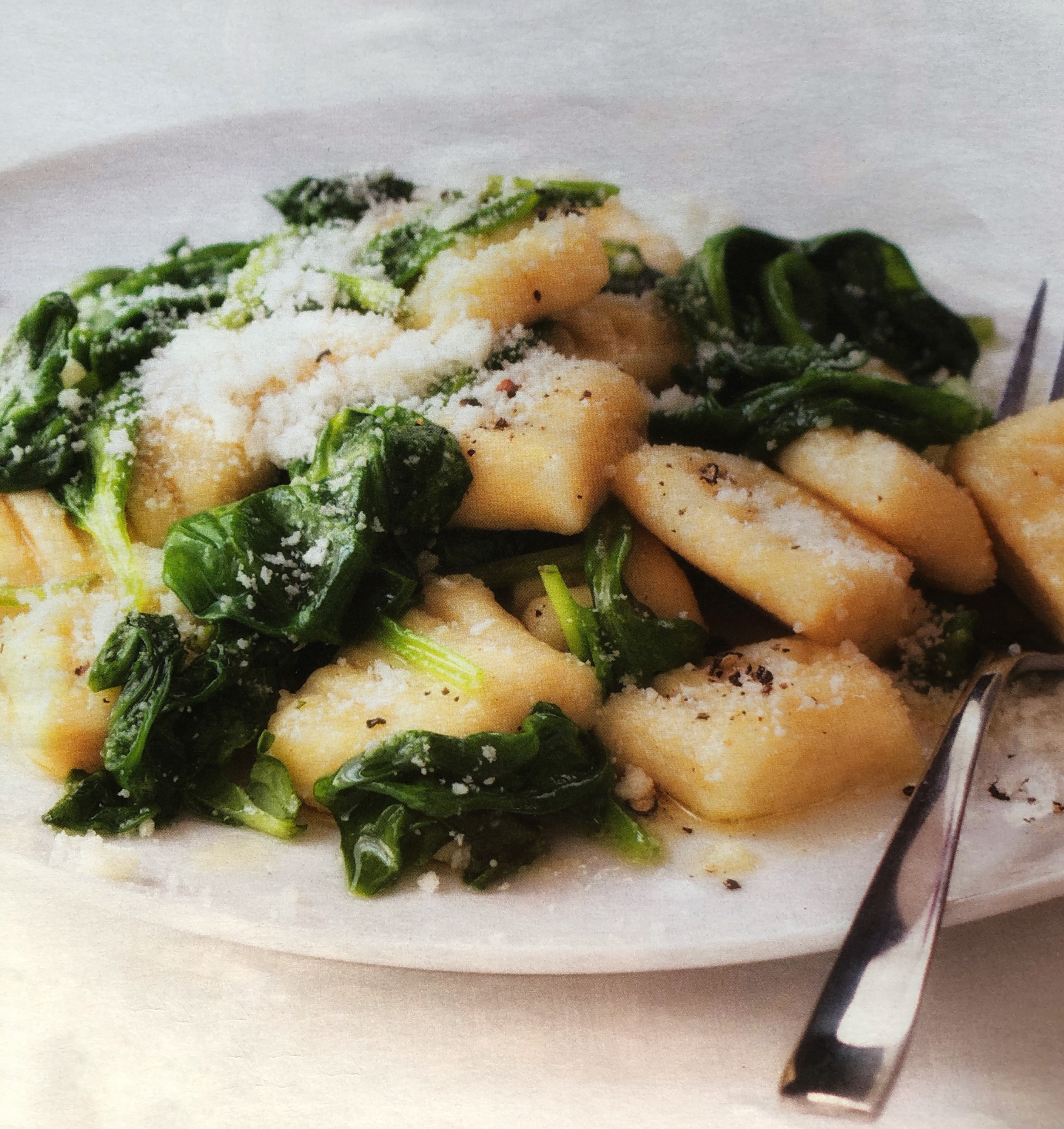 Bramborové noky se špenátem