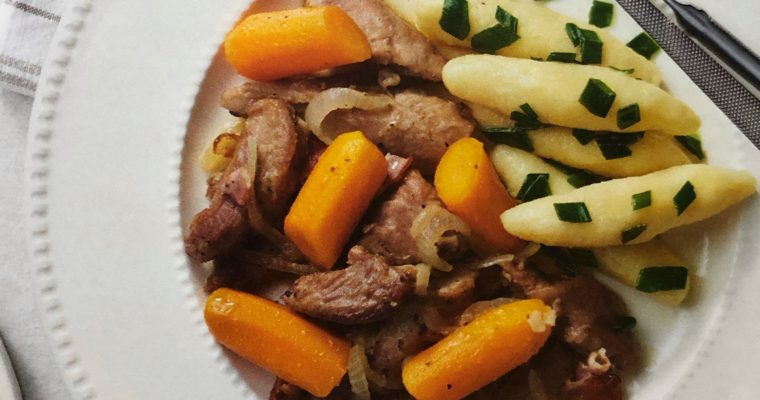 Krůtí výpečky se špenátem a mrkví