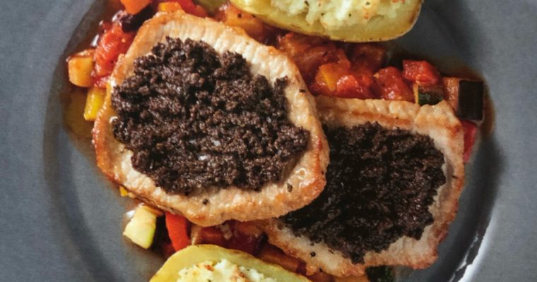 Vepřová pečeně s provensálskou zeleninou a olivovou pastou