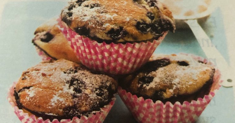 Borůvkové muffiny s bílou čokoládou