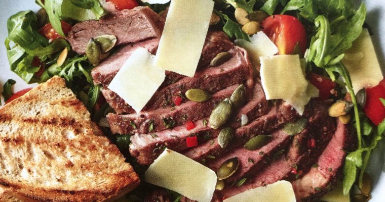 Dranžírovaný rump steak s bylinkovým máslem