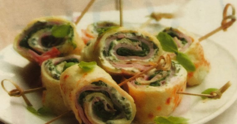 Roláda ze špenátových palačinek