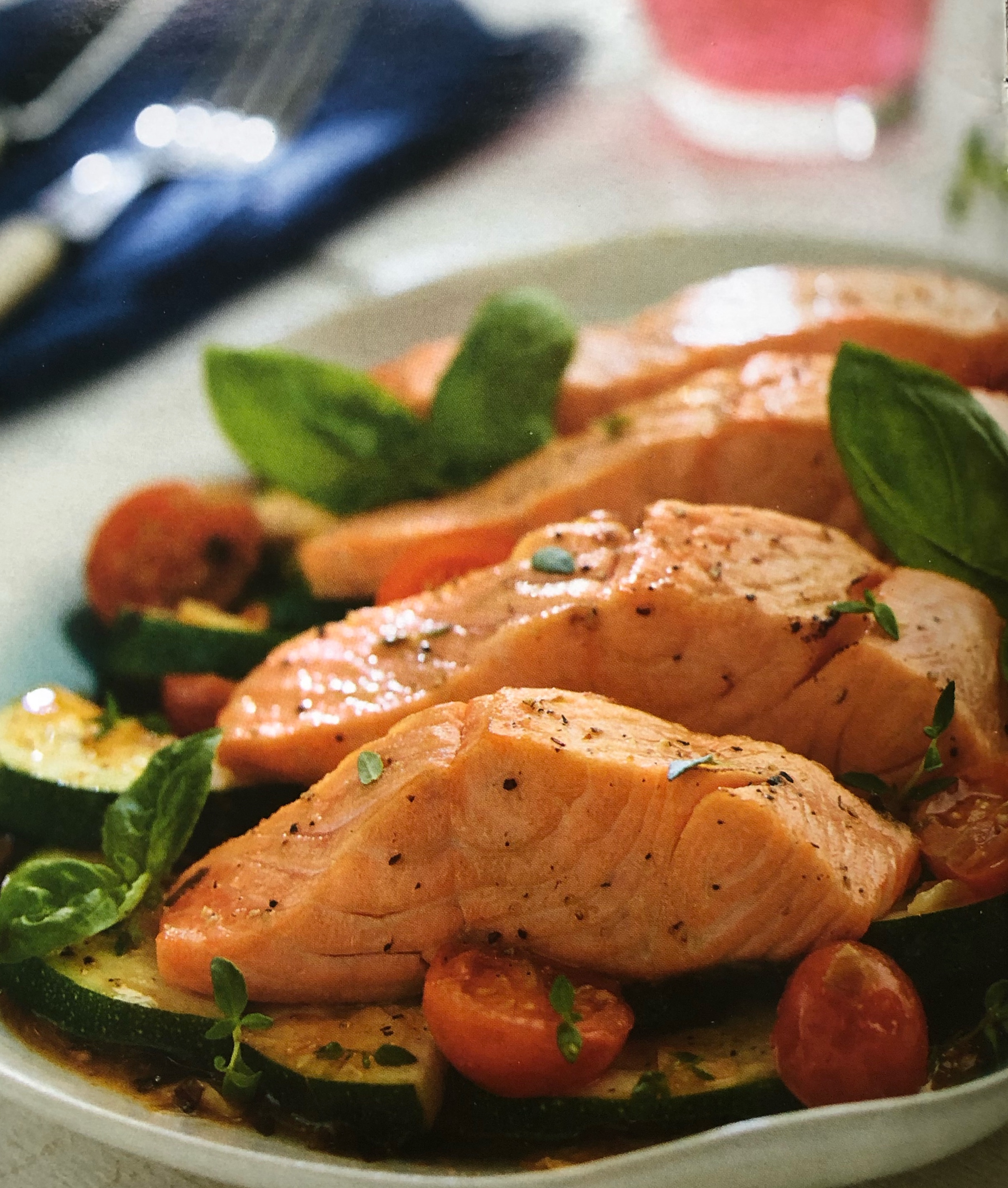 Losos s cuketovým ragú