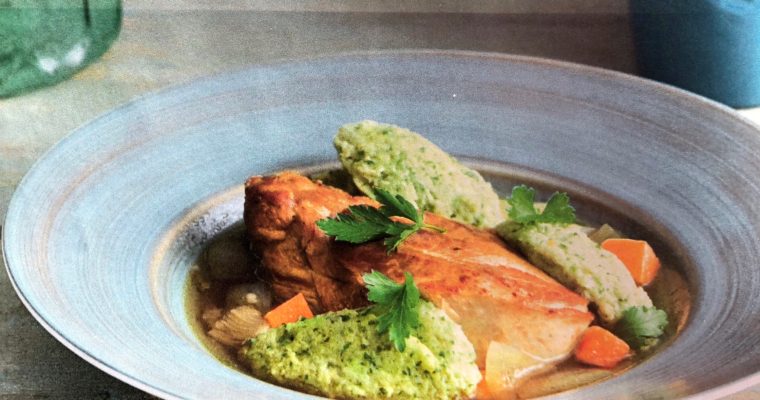 Vepřová plec se zeleninou a bylinkovými noky