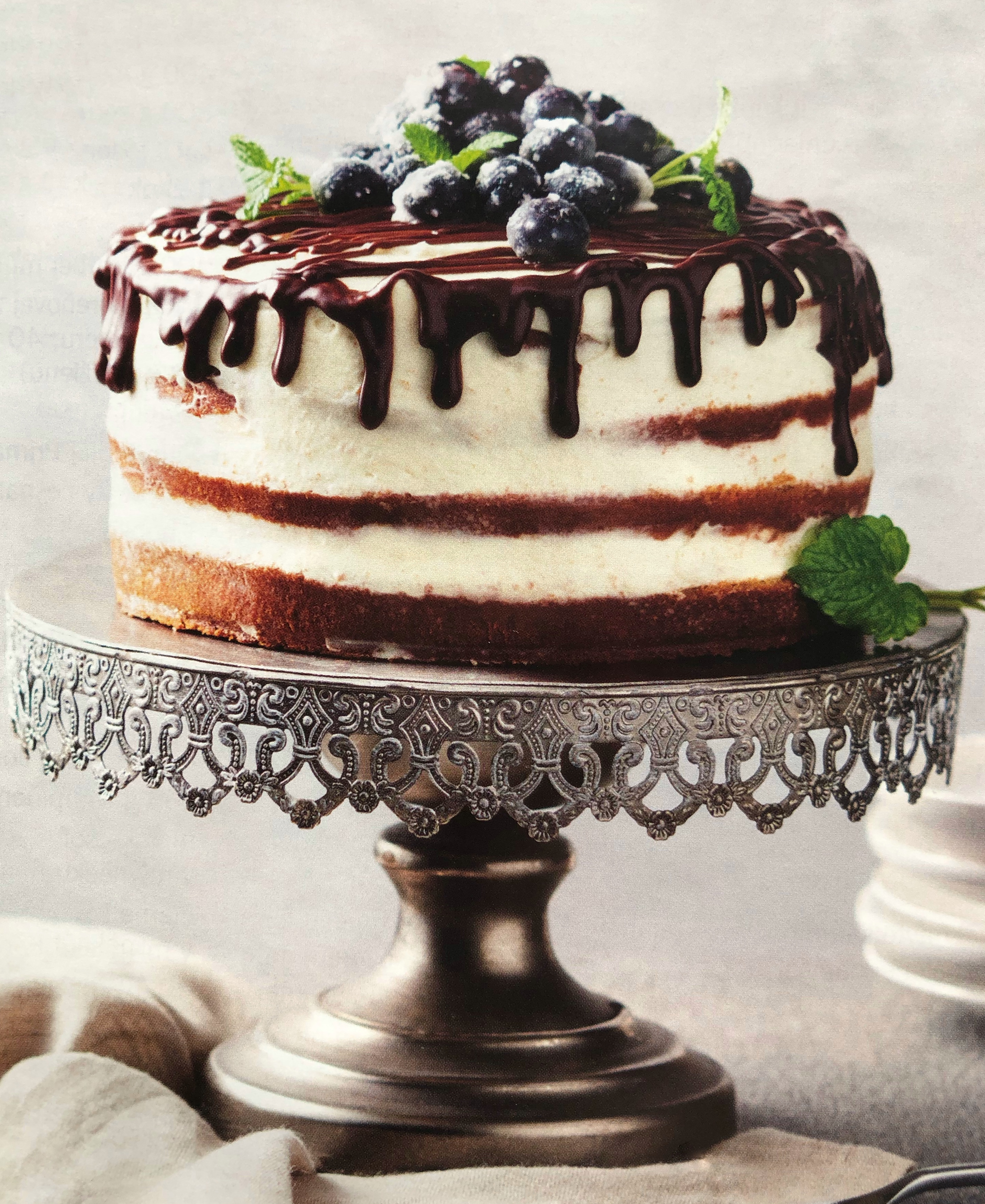 Polonahý borůvkový dort