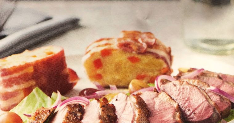 Husí prsa s hroznovým vínem a bramborovou terinou