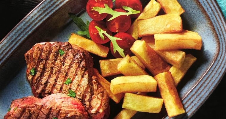 Grilovaný striploin steak s hranolkami