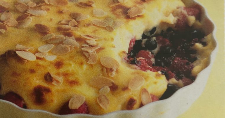 Ovoce pečené v pudinku