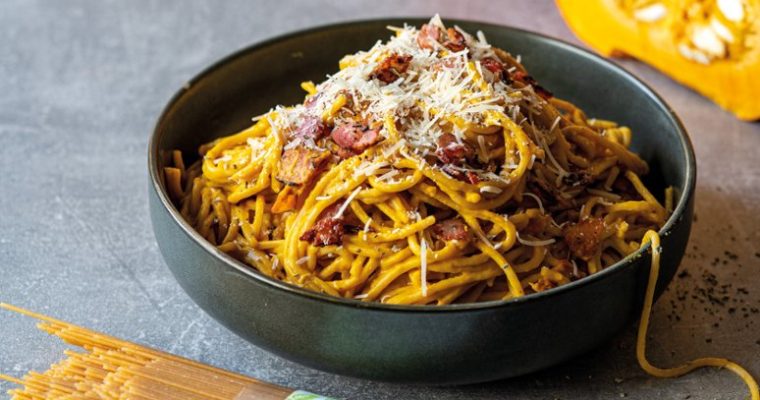 Dýňové těstoviny a la carbonara
