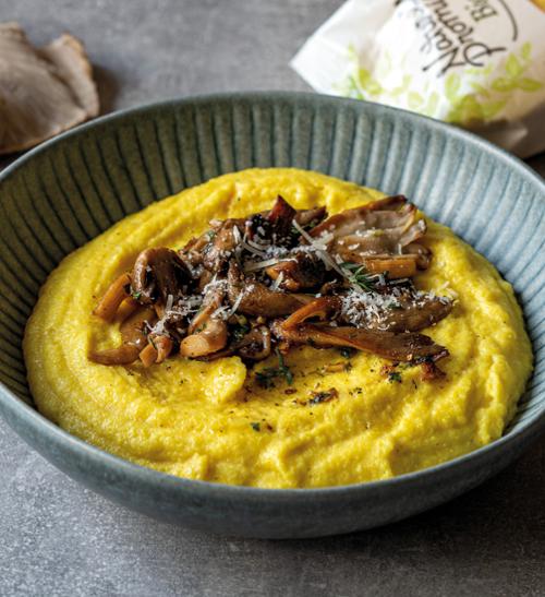 Polentová kaše s houbami